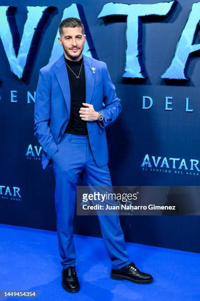 Nando Escribano attends the "Avatar: El sentido del Agua" premiere at Kinepolis Cinema on December 15, 2022 in Madrid, Spain.