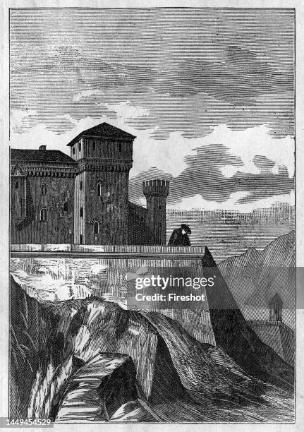 Illustrations of the novel Promessi Sposi by Alessandro Manzoni published in a first version between 1825 and 1827. ... His only walk was to go out...