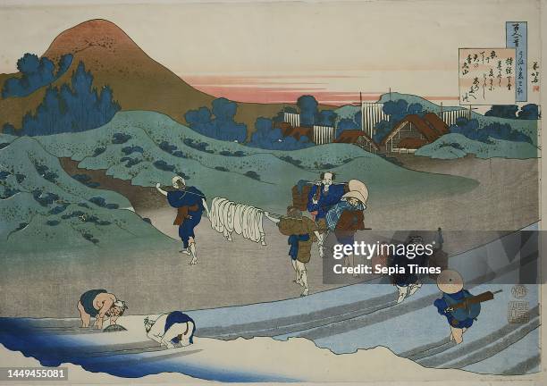 Katsushika Hokusai, poem from Jitō Tennō, from the series: The 100 poems explained by the nurse, color woodcut, total: height: 27,50 cm; width: 39,20...