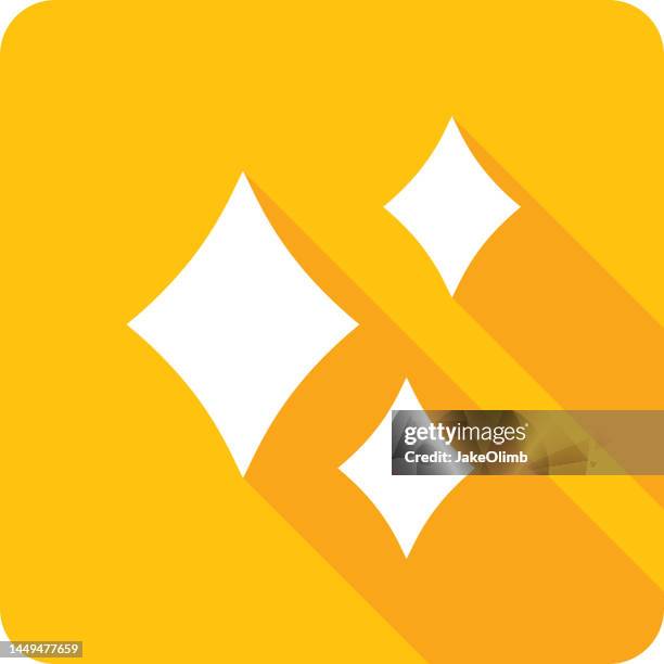 ilustraciones, imágenes clip art, dibujos animados e iconos de stock de silueta de icono de destellos - forma de diamante