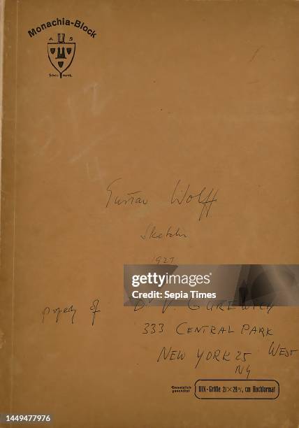 Gustav Heinrich Wolff, sketchbook 1927 , drawing paper, drawing charcoal, pencil, red chalk, drawing, charcoal, pencil and red chalk on drawing...