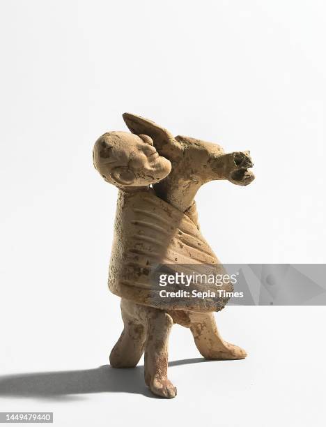 Actor with donkey mask, clay, hand modelled, clay, hand moulded, Total: Height: 8.10 cm; Width: 6.60 cm; Depth: 5.00 cm, ceramic, actor, actress,...
