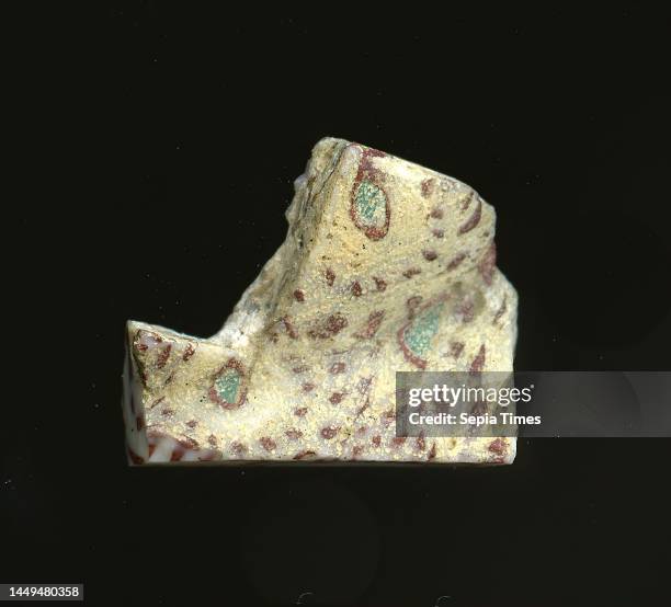 Fragment of a vessel, glass, millefiori technique, Total: Height: 1.80 cm; Width: 1.50 cm, container, storage, kitchen work, drinking and barware,...