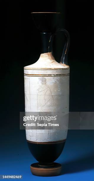 Charon Painter, Lekythos , clay, quickly turned, painted , alternately fired, cold painting, clay, Total: Height: 30 cm, ceramic, High Classical , In...