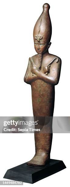 Statuette of the god Osiris, property of the Stiftung Hamburger Kunstsammlungen, bronze, cast, bronze, cast and instigated, Total: Height: 75 cm,...