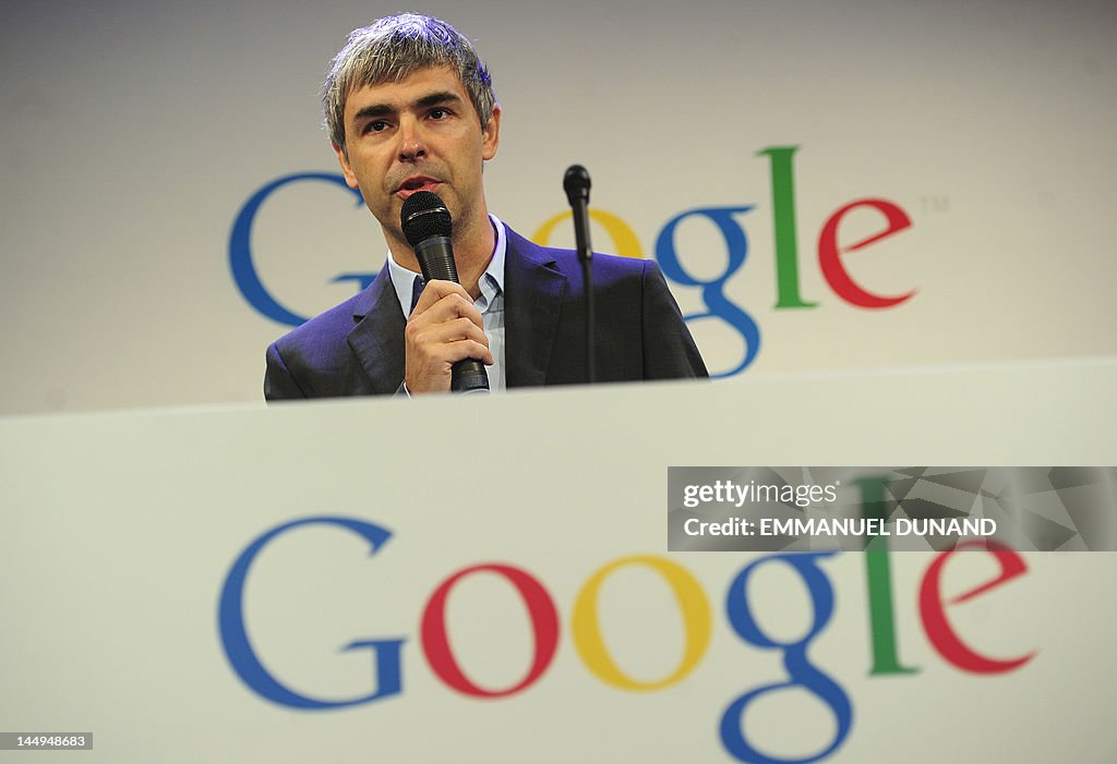 Google CEO Larry Page holds a press anno