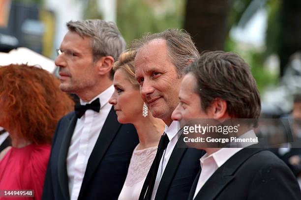 Lambert Wilson, Anne Consigny, Hippolyte Girardot and Mathieu Amalric attend the "Vous N'avez Encore Rien Vu" Premiere during the 65th Annual Cannes...