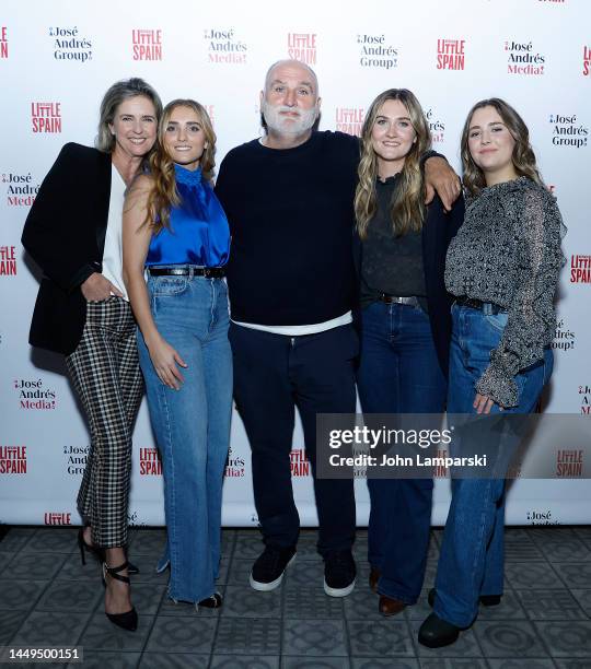 Patricia Fernandez de la Cruz, Carlota Andres, Jose Andres, Ines Andres and Lucia Andres attend José Andrés and Family in Spain D+ Series reception...