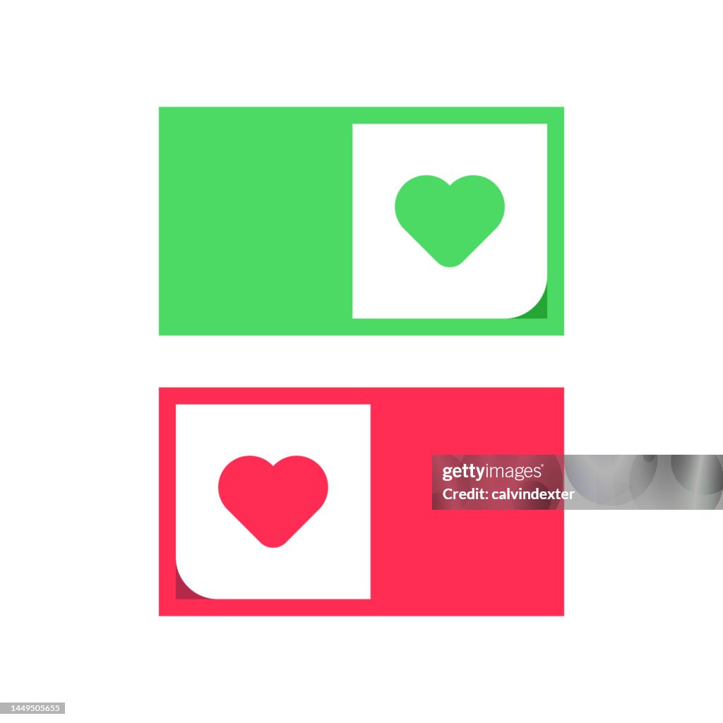 On And Off Switch Buttons With Heart Shapes High-Res Vector Graphic ...