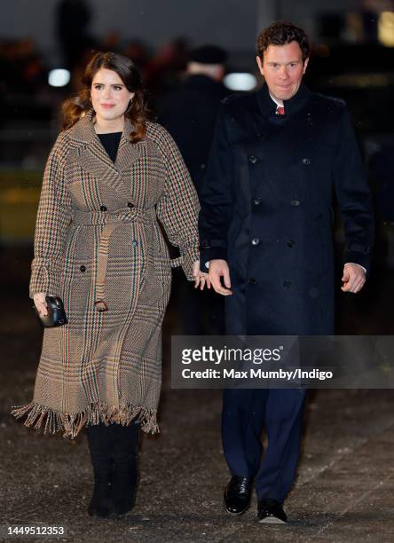 Princess Eugenie and Jack Brooksbank attend the 'Together at Christmas' Carol Service at Westminster Abbey on December 15, 2022 in London, England....