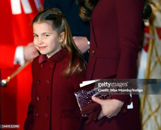 Princess Charlotte of Wales attends the 'Together at Christmas' Carol Service at Westminster Abbey on December 15, 2022 in London, England....