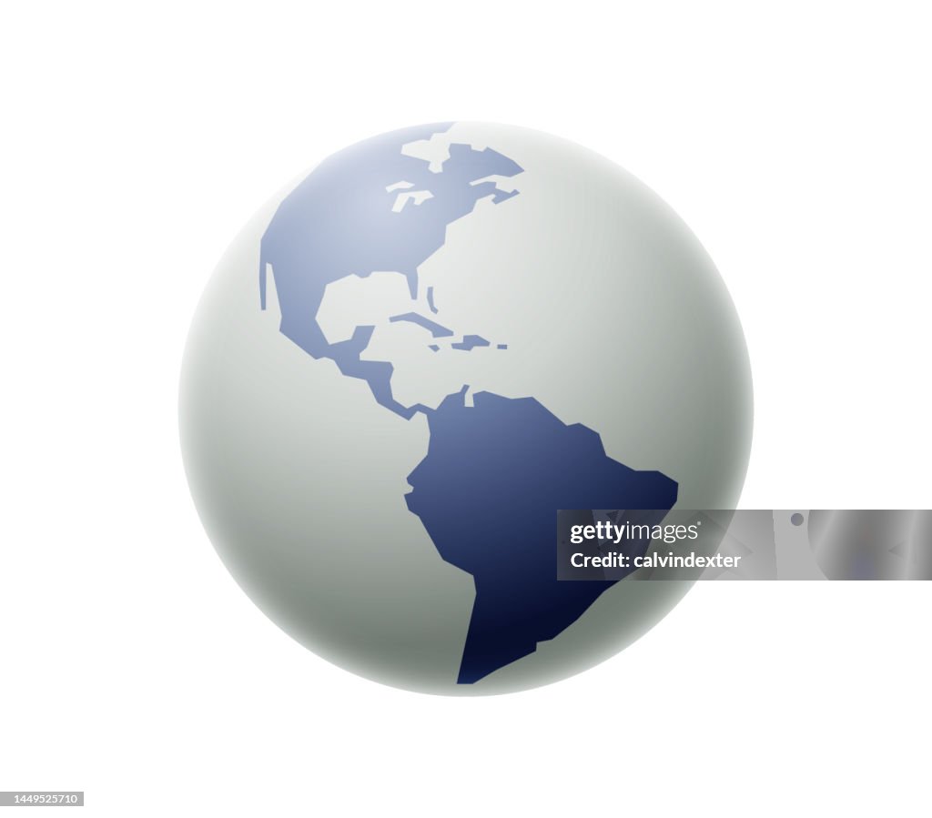 Earth globe North and South America