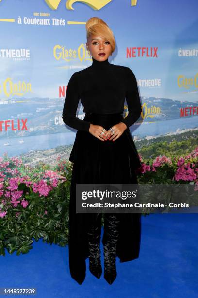 Janelle Monae attends the "Glass Onion : Une Histoire A Couteaux Tires - Glass Onion: A Knives Out Mystery" - premiere at La Cinematheque on December...