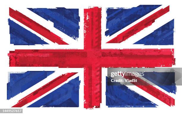 british flag uk abstract grunge textured design of union jack - grunge union jack stock illustrations