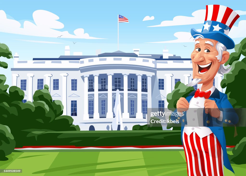 Uncle Sam In Front of The White House