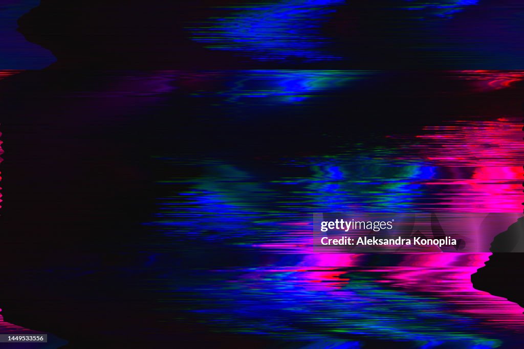 Motion Glitch interlaced Multicolored Distorted textured futuristic background
