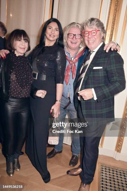 Danielle Evenou, Sylvie Ortega Munos, Pierre Jean Chalençon and Michael Zingraf attend Michael Zingraf Party At Hotel De Crillon on December 15, 2022...