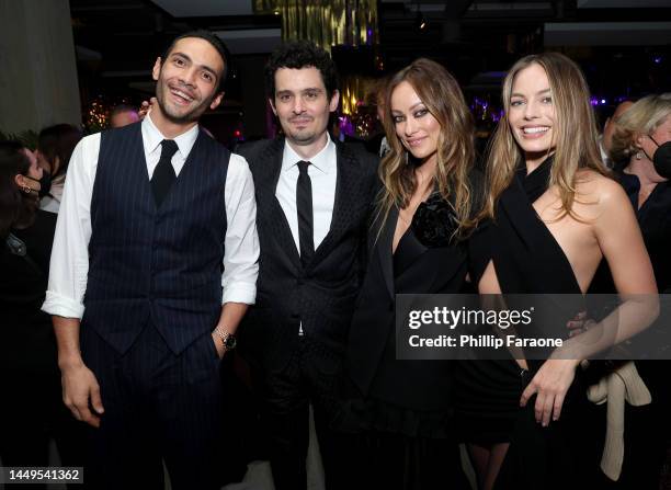 Diego Calva, Damien Chazelle, Olivia Wilde and Margot Robbie attend the Global Premiere Screening of Paramount Pictures' "Babylon" at the Academy...