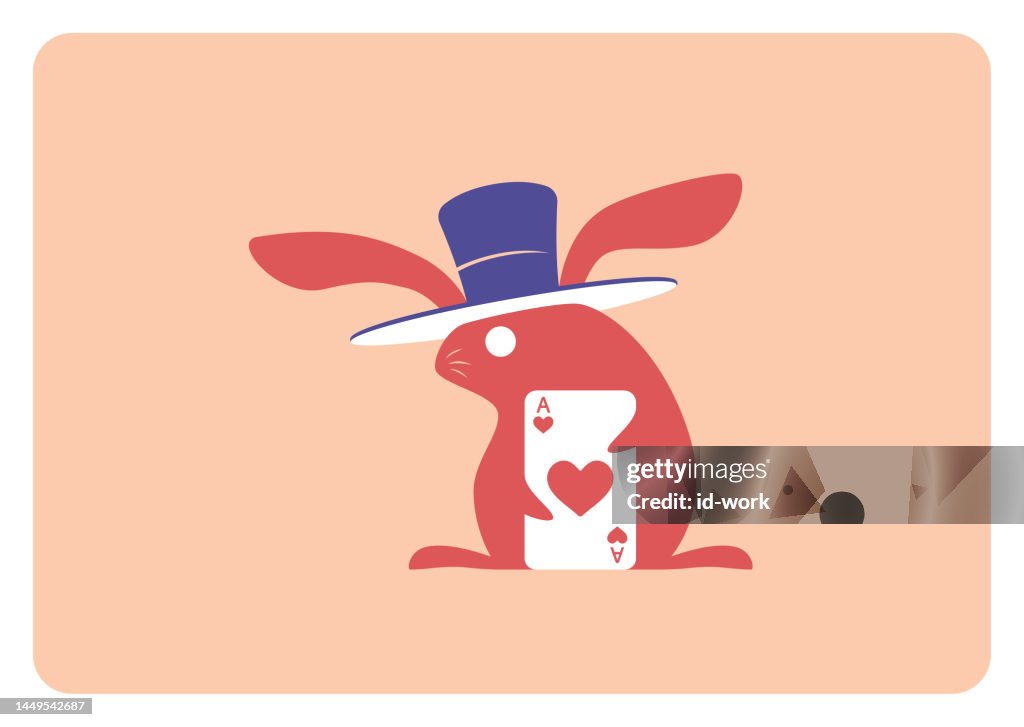 Heart Cards Rabbit Rabbit Holding Ace Of Hearts Card Playing Card High-Res Vector Graphic ...