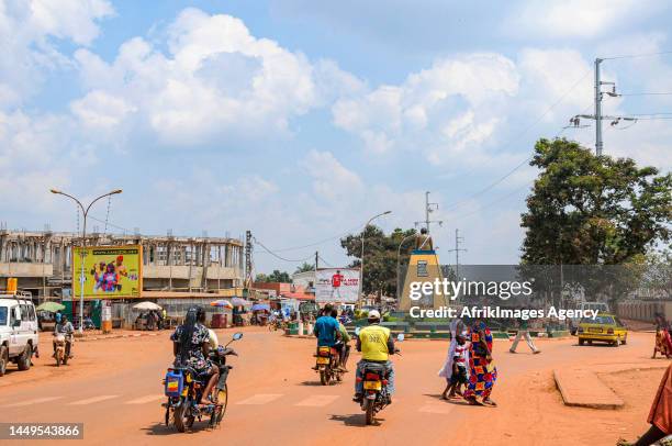 The Boganda crossing on Avenue Boganda in Bangui, the capital of the Central African Republic, on June 11, 2022. The Boganda crossing on Avenue...