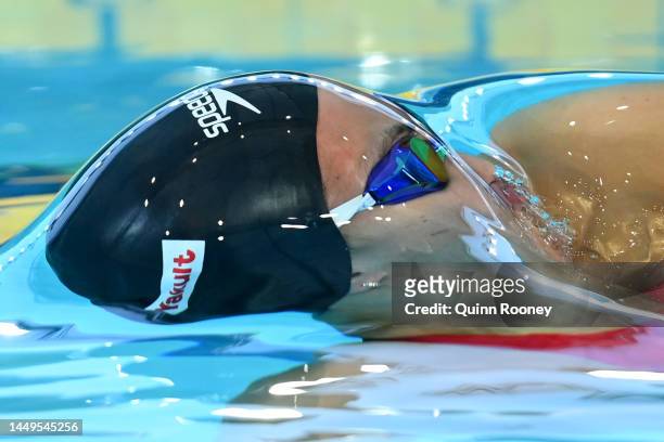 Kylie Masse of Canada competes in the Women's 50m Backstroke Final on day four of the 2022 FINA World Short Course Swimming Championships at...