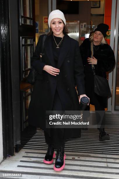 Suranne Jones leaving BBC Radio 2 Studios on December 16, 2022 in London, England.