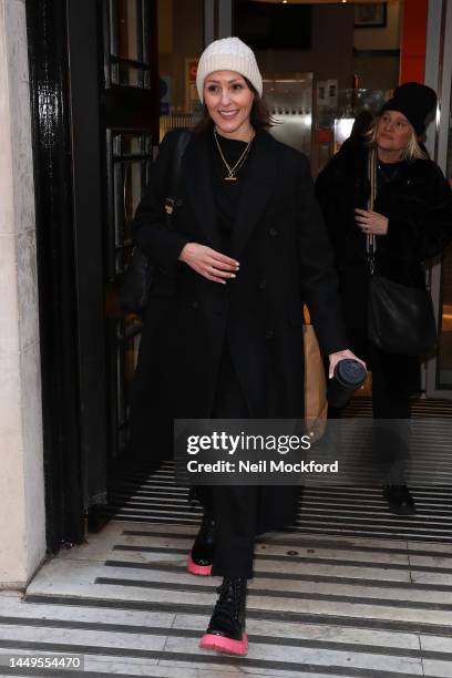 Suranne Jones leaving BBC Radio 2 Studios on December 16, 2022 in London, England.