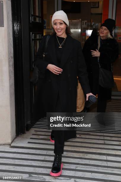 Suranne Jones leaving BBC Radio 2 Studios on December 16, 2022 in London, England.