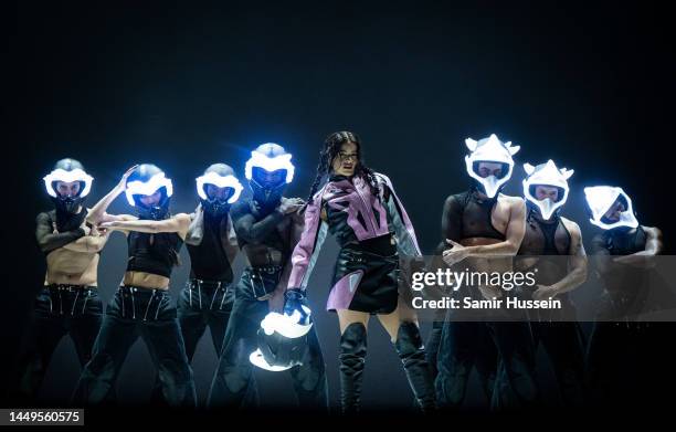 Rosalia performs at The O2 Arena on December 15, 2022 in London, England.