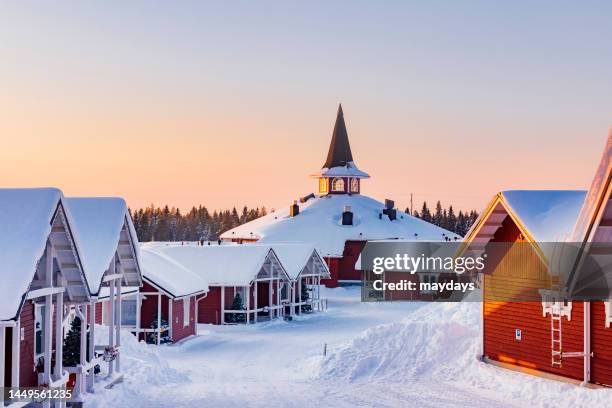 santa claus village in rovaniemi, finland - finland landscape stock pictures, royalty-free photos & images