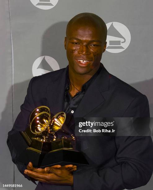 Singer Seal at the Grammy Awards Show with awards, February 28, 1996 in Los Angeles, California.