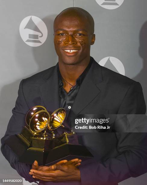 Singer Seal at the Grammy Awards Show with awards, February 28, 1996 in Los Angeles, California.
