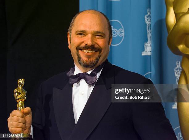 Oscar Winner Anthony Minghella for Best Director at Academy Awards, March 24, 1997.