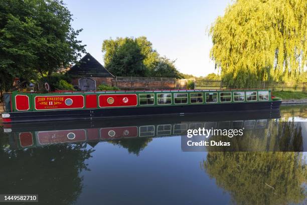 England, Hampshire, Basingstoke, Odiham, Basingstoke Canal and Narrowboat.