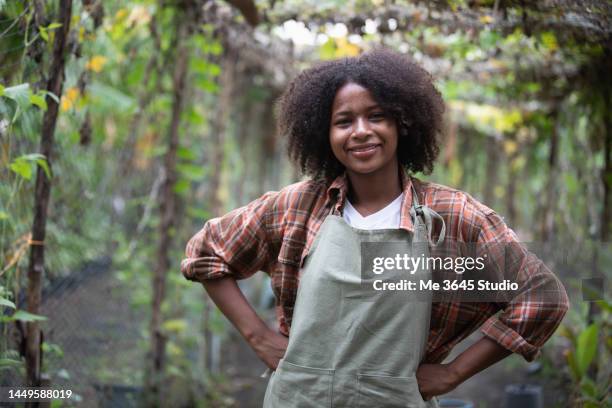 women farming  growing vegetables in vegetable gardens - black teenage girl stock pictures, royalty-free photos & images