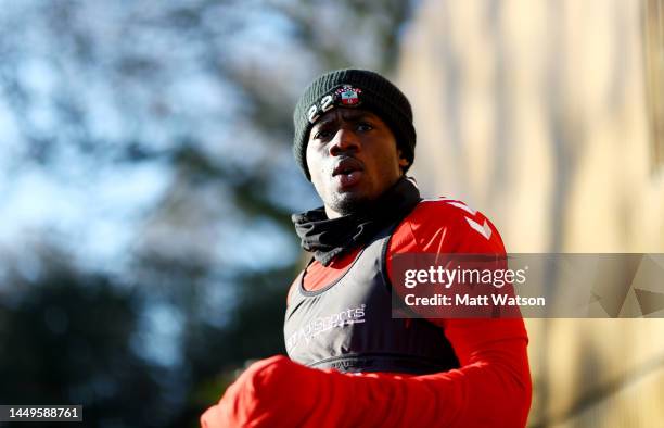 Mohammed Salisu during a Southampton FC training session at the Staplewood Campus on December 16, 2022 in Southampton, England.