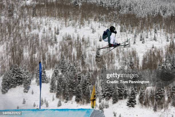 Sarah Hoefflin of Team Switzerland competes during the Women's Freeski Big Air Finals on day three of the Toyota U.S. Grand Prix at Copper Mountain...