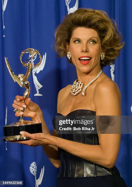 Winner Christine Baranski backstage at the Emmy Awards Show, September 10,1995 in Pasadena, California.