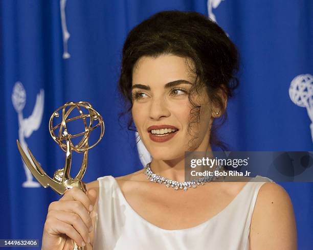 Emmy Winner Julianna Margulies backstage at the Emmy Awards Show, September 10,1995 in Pasadena, California.