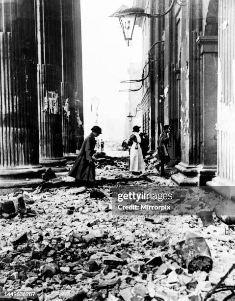 Easter Uprising, Post Office ruins, Dublin, May 1916.