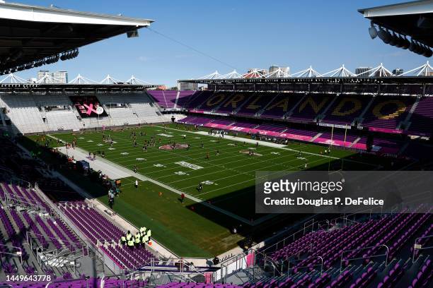General view of the stadium prior to the game between the Troy Trojans and the UTSA Roadrunners during the Duluth Trading Cure Bowl at Exploria...