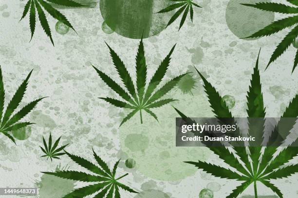 creative pattern with cannabis - hemp stock illustrations