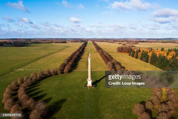 The immaculate gardens framing the Column of Victory at Blenheim Palace stretch as far as the eye can see.