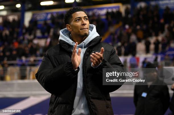 England midfielder Jude Bellingham is paraded around the field ahead of the Sky Bet Championship between Birmingham City and Reading at St Andrews on...