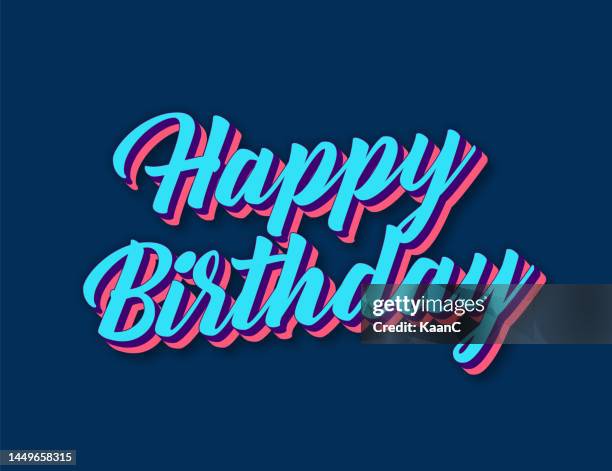 illustrazioni stock, clip art, cartoni animati e icone di tendenza di buon compleanno!. illustrazione stock di lettering in stile retrò. illustrazione vettoriale del biglietto d'invito o di auguri - compleanno