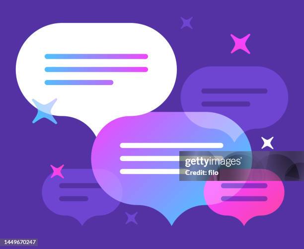 speech bubble communication talking discussion - integrated marketing strategy stock illustrations