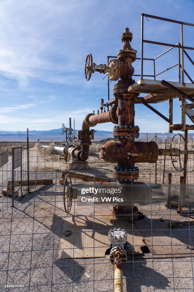 Wellhead Injection Pump The wellhead of a geothermal injection well that returns cooled water ...