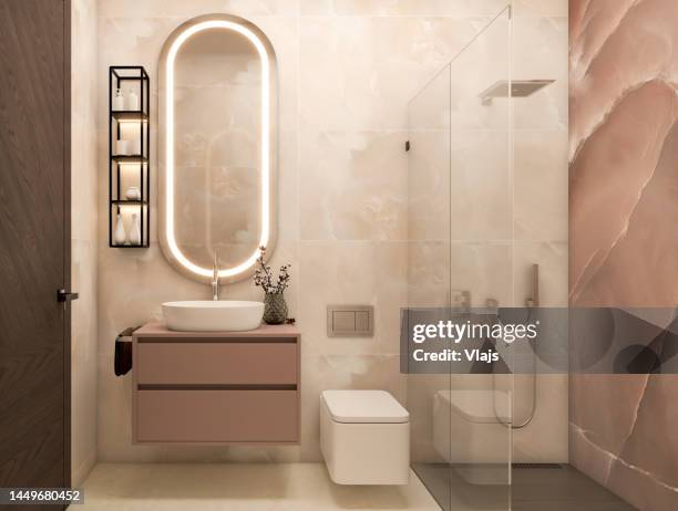 modern bathroom - bathroom tiles stock pictures, royalty-free photos & images