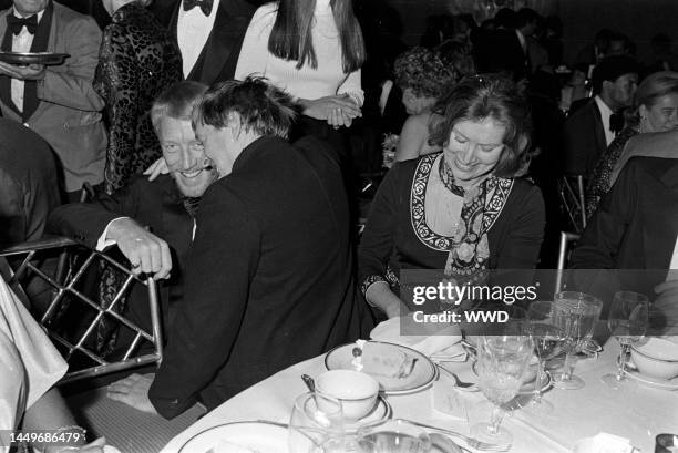 Max von Sydow, Oskar Werner, and Antje Weisgerber attend the New York City premiere of "Voyage of the Damned," including a benefit dinner at the St....