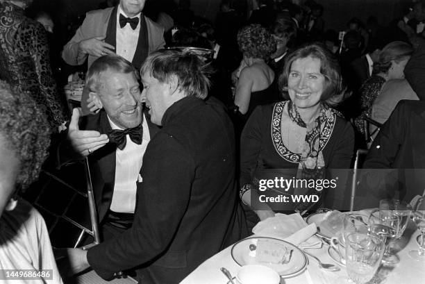 Max von Sydow, Oskar Werner, and Antje Weisgerber attend the New York City premiere of "Voyage of the Damned," including a benefit dinner at the St....